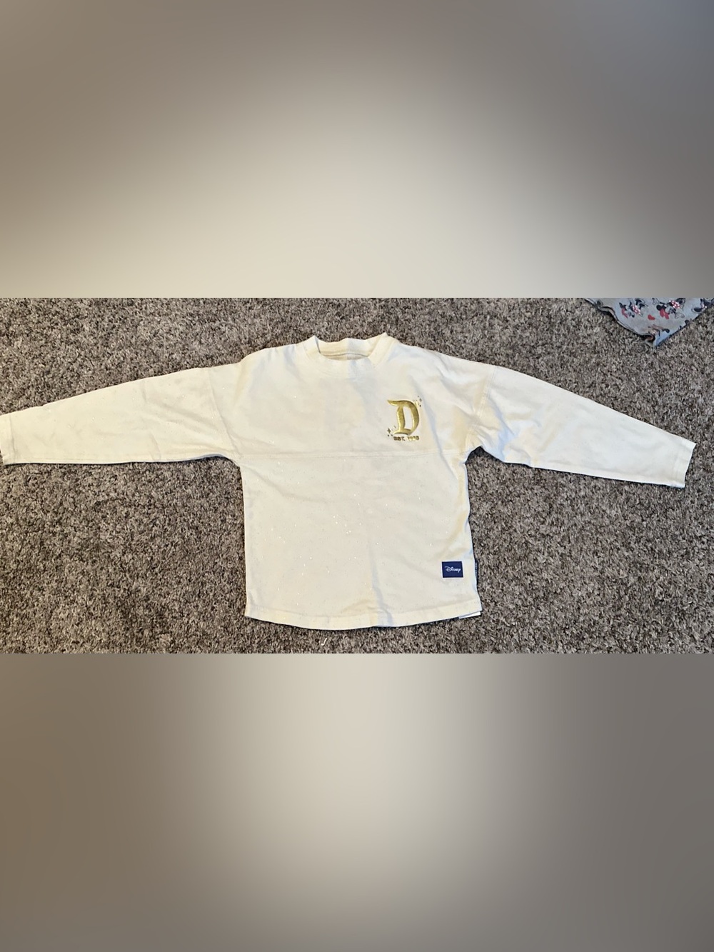 Disneyland Resort Spirit Jersey Cream & Gold Foil Glitter girls size  XS 4